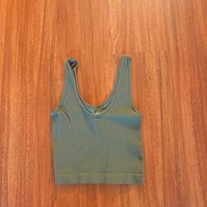 Olive Green Ribbed Tank Top